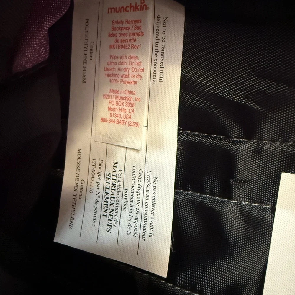 BRICA by Munchkin Pink and Gray Safety Harness Backback - Picture 3 of 3